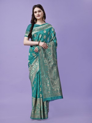 Leelavati Woven, Self Design Kanjivaram Pure Silk, Jacquard Saree(Light Green)