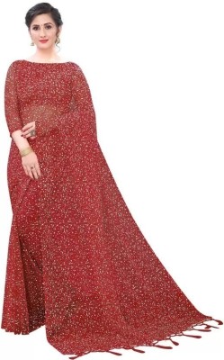 Hardfacepoint Embellished Bollywood Net Saree(Maroon)