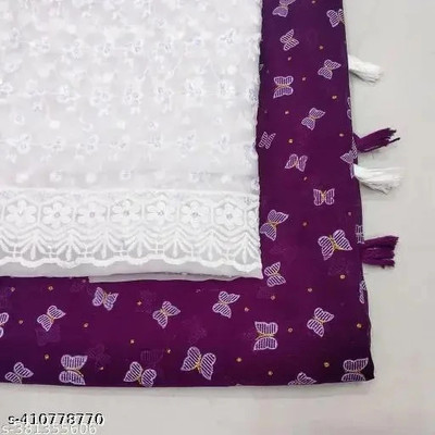 Vragi Graphic Print Bollywood Georgette Saree(Purple)