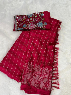 Sitanjali Embroidered Bollywood Georgette Saree(Pink)