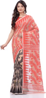 Desh Bidesh Woven Handloom Cotton Silk Saree(Red)