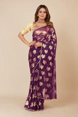 Aadishakti Fashion Embellished Bollywood Lycra Blend Saree(Multicolor)