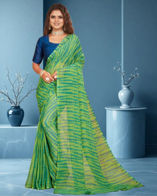 Jayu Self Design Bollywood Georgette Saree(Green)