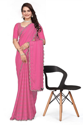 PRAGATI DESIGNER Self Design Bollywood Raw Silk Saree(Pink)