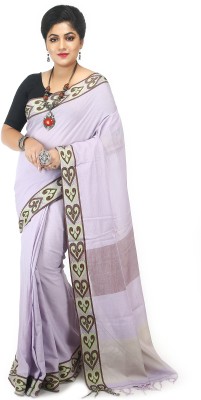 BENGAL HANDLOOM Woven Handloom Pure Cotton Saree(Purple)