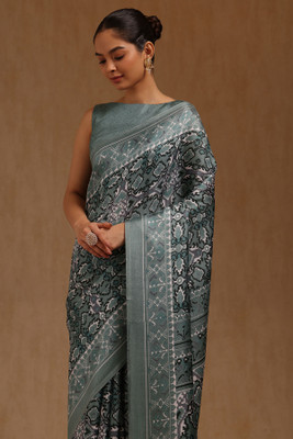 soch Printed Daily Wear Art Silk Saree(Light Green)