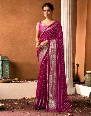 Samah Printed Bollywood Georgette Saree(Magenta)