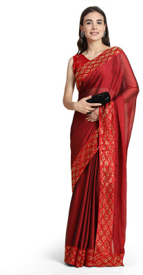 SHAKTIJEN ENTERPRISE Embellished Bollywood Crepe Saree(Red)