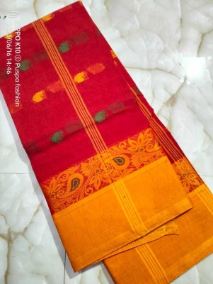 p fashion Self Design Tant Pure Cotton Saree(Red)