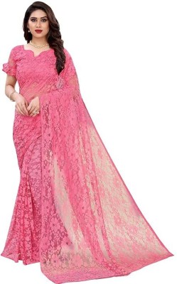 PRADEEP KUMAR Self Design Bollywood Net Saree(Pink)
