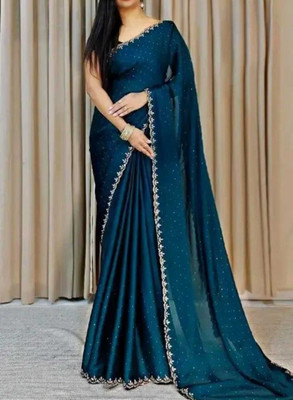 Stylevital Self Design Daily Wear Chiffon Saree(Blue)