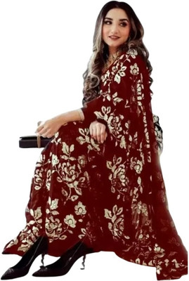 LADY SHOPI Printed Bollywood Georgette Saree(Red)