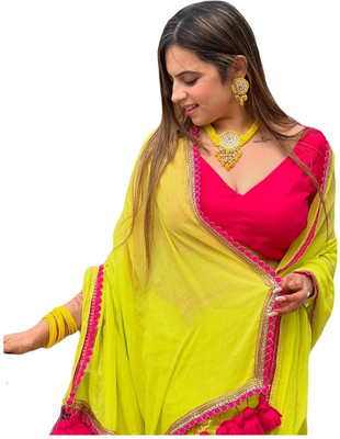 stylescope Solid/Plain Bollywood Georgette Saree(Light Green)