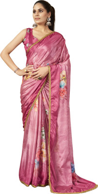 Rashmiwala Digital Print Bollywood Chiffon Saree(Pink)