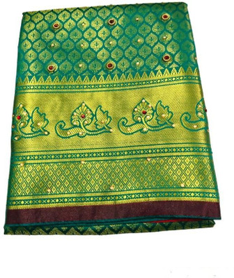 rgsaree Self Design Banarasi Silk Blend, Satin Saree(Light Blue)