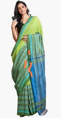 ArushiCreation Solid/Plain Handloom Handloom Pure Cotton Saree(Multicolor)