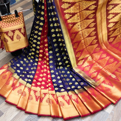 Radhe designer Dyed Banarasi Nylon Saree(Multicolor)