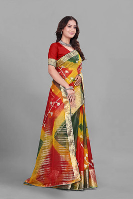 Aarunika fashion Solid/Plain Bollywood Organza Saree(Multicolor)