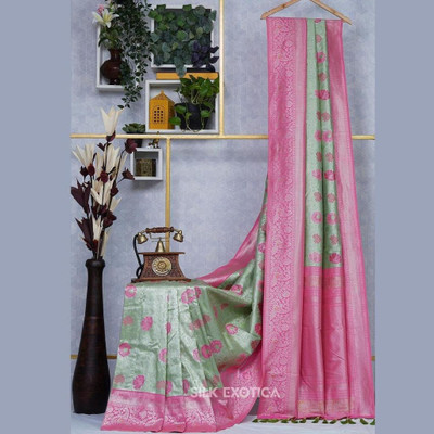 pavanputra fab Self Design Banarasi Jacquard Saree(Light Green)