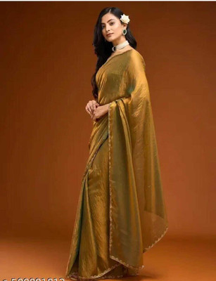 VADTALWALA Self Design Bollywood Chiffon Saree(Gold)