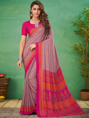 Anouk Rustic Printed Daily Wear Crepe Saree(Grey)