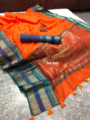SANJAY GANGWANI Self Design Banarasi Net Saree(Red)