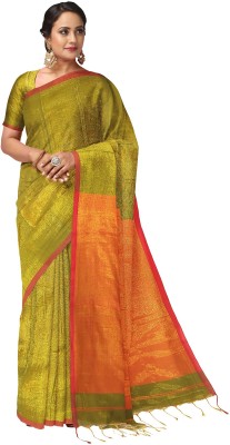 PAL BASTRALAYA Woven Handloom Cotton Silk Saree(Beige)