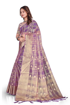 Aarunika SKT Printed Bollywood Organza Saree(Purple)