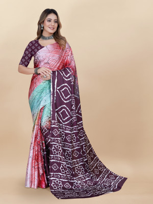 Caoimhe Self Design Bollywood Crepe Saree(Multicolor)