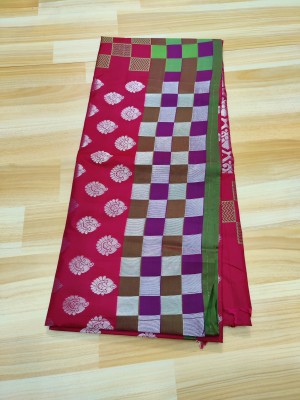 Uniqon Creations Embellished Kota Doria Cotton Silk Saree(Maroon)