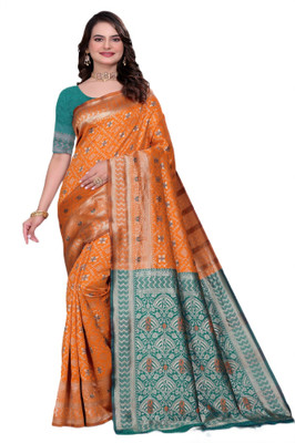 TODAY DEAL Woven Banarasi Art Silk Saree(Mustard)