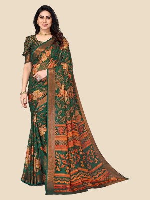 Rangita Printed Daily Wear Chiffon Saree(Green)