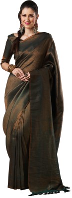 Akhilam Embroidered Kanjivaram Georgette Saree(Dark Green)