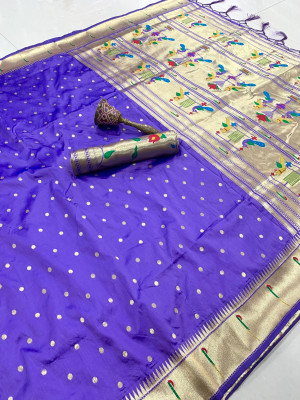 LeeliPeeri Designer Woven Paithani Cotton Silk Saree(Multicolor)