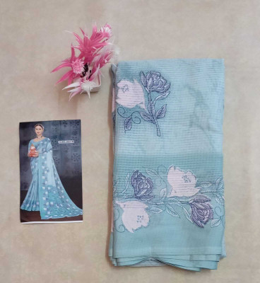 JM FASHIONS HUB Floral Print, Printed, Self Design Daily Wear Crepe Saree(Grey)