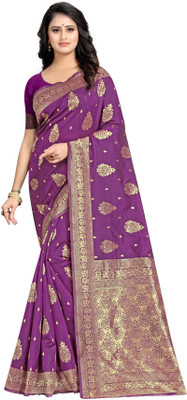 DHAYNAAND REEWA FASHION Woven Banarasi Jacquard Saree(Purple)