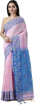 DipDiya Self Design Handloom Pure Cotton Saree(Pink)