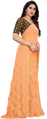 Divastri Woven, Printed Daily Wear Chiffon Saree(Orange)