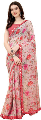 ROOP SUNDARI SAREES Printed Daily Wear Georgette Saree(Grey, Multicolor)