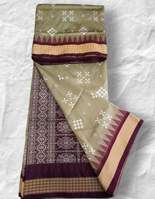 AYEZAL Embroidered Sambalpuri Art Silk Saree(Brown)