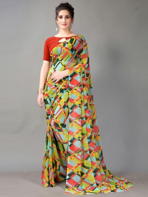 Shaily Retails Geometric Print Daily Wear Georgette Saree(Multicolor)