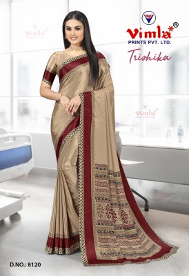 Vimla Printed Daily Wear Tussar Silk Saree(Brown)