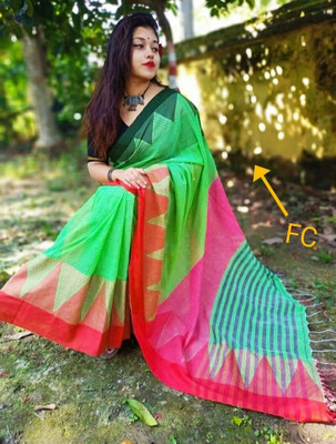 GOLU Self Design Handloom Pure Cotton Saree(Multicolor)