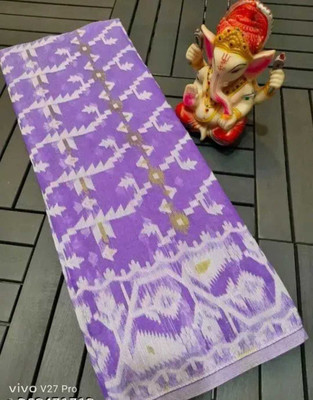 maa agameswari Self Design Jamdani Cotton Silk Saree(Purple)