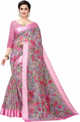 Endues Digital Print Bollywood Cotton Blend Saree(Pink)