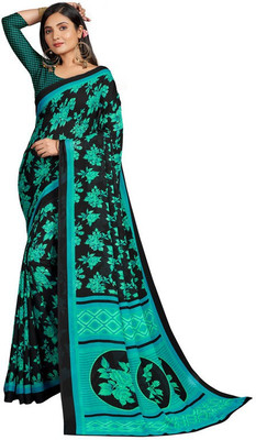 SVB Sarees Printed Banarasi Georgette Saree(Green)