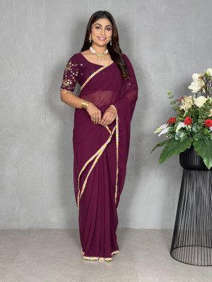 PATTARI Embroidered Bollywood Georgette Saree(Purple)