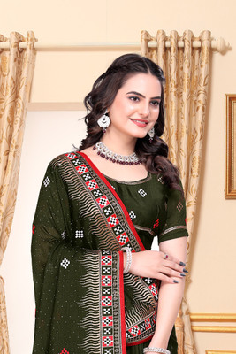 Radheradhey Embroidered Bollywood Silk Blend Saree(Light Green)