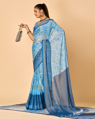nirmal creation Floral Print Bollywood Georgette Saree(Multicolor)