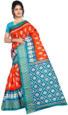 Saadhvi Self Design Bollywood Art Silk Saree(Orange)